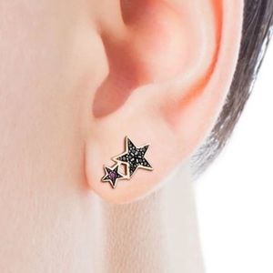 tous rose silver star earrings